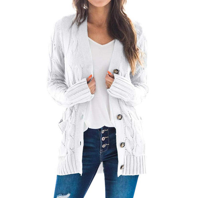 Gilet long en maille à manches longues