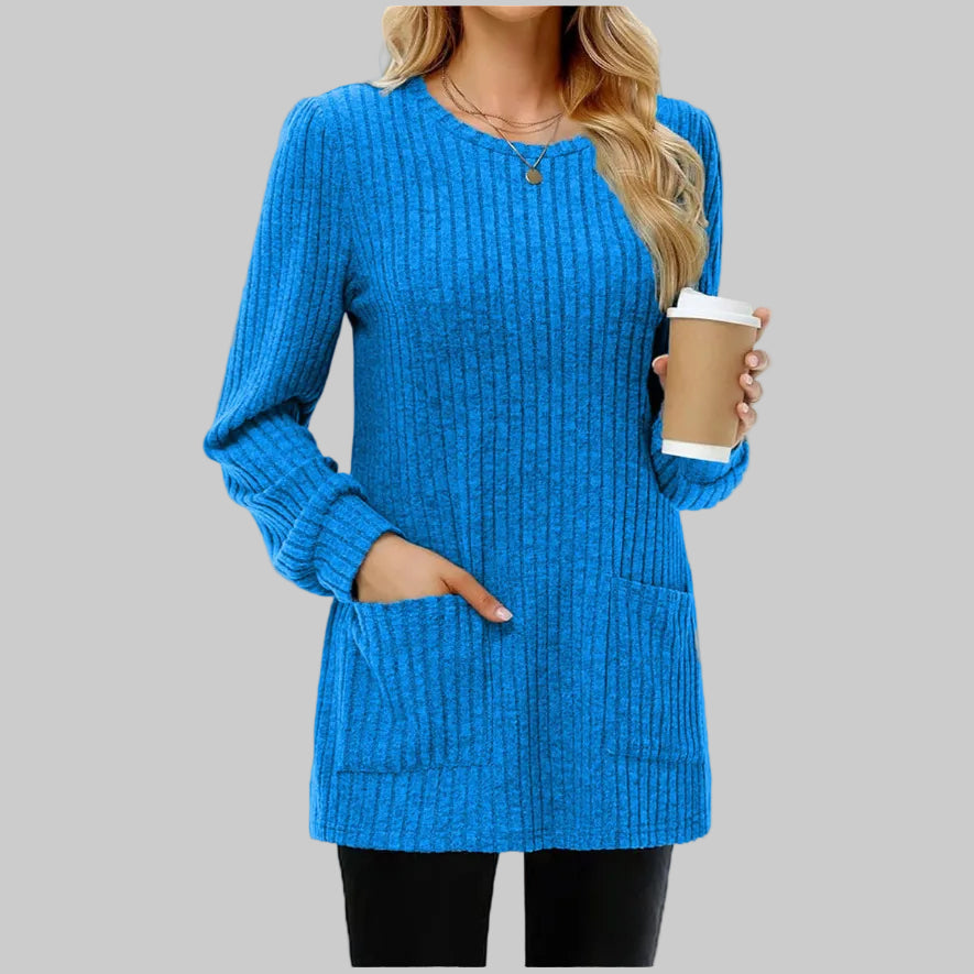 Pull mi-long à col rond