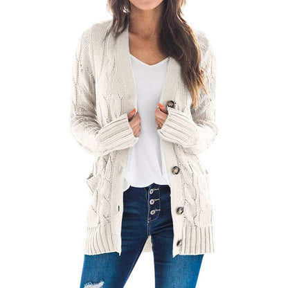 Gilet long en maille à manches longues