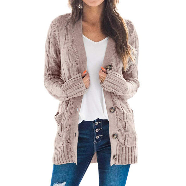 Gilet long en maille à manches longues