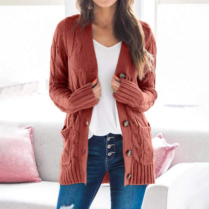 Gilet long en maille à manches longues