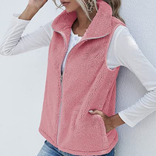 Gilet sans manches léger en peluche