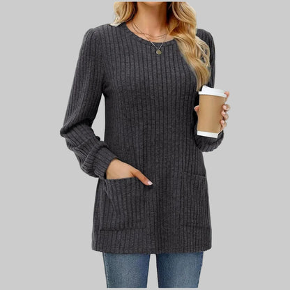 Pull mi-long à col rond