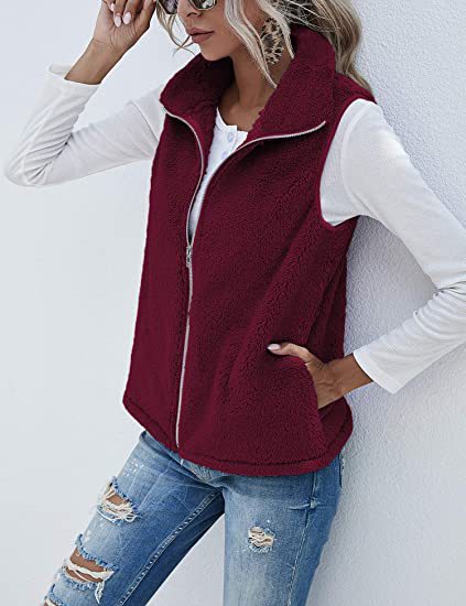 Gilet sans manches léger en peluche