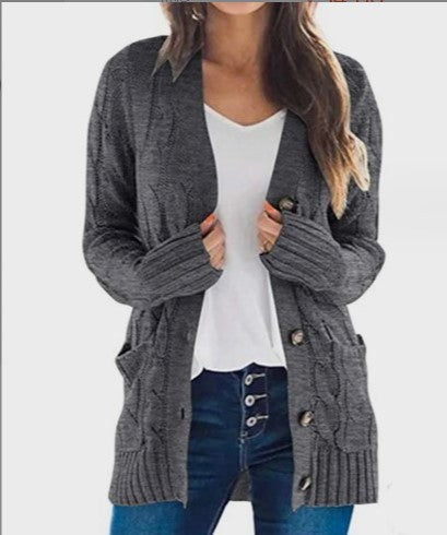 Gilet long en maille à manches longues