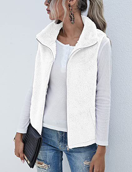 Gilet sans manches léger en peluche