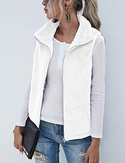 Gilet sans manches léger en peluche