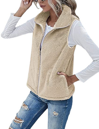 Gilet sans manches léger en peluche