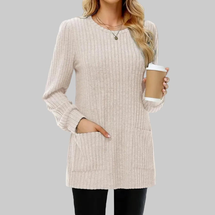 Pull mi-long à col rond