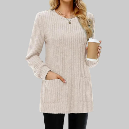 Pull mi-long à col rond