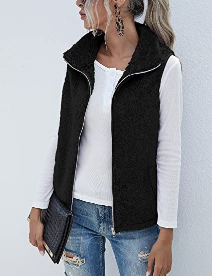 Gilet sans manches léger en peluche